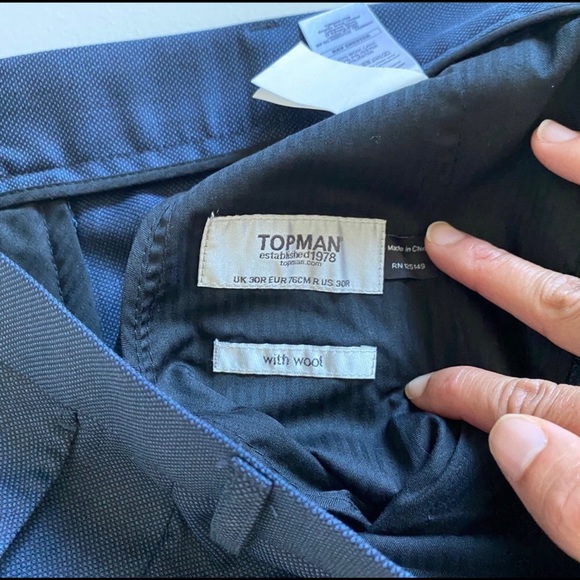 Topman Skinny Fit Navy Wool Blend Pants - Picture 6 of 8